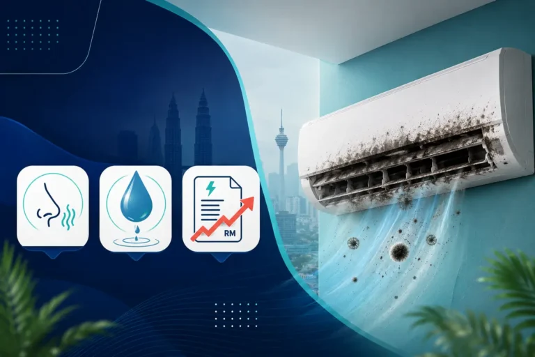 7 signs your aircond needs a chemical wash in Malaysia including musty smell weak cooling and water leaking