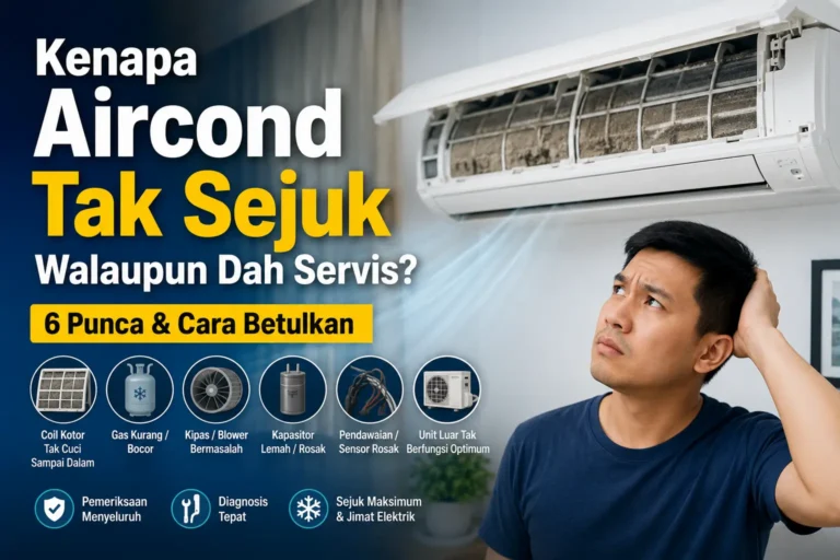 Aircond tak sejuk walaupun dah servis dengan pemilik rumah memeriksa unit aircond di ruang tamu
